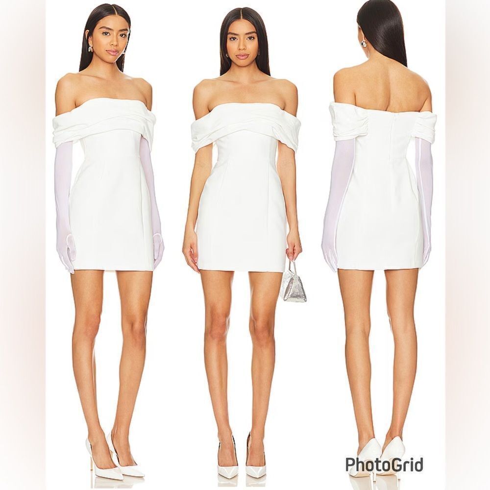 NEW Amanda Uprichard Jania Strapless Removable Glove Mini Dress Ivory XS